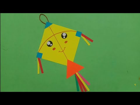 Kite craft for kids / Kite making by paper / Paper craft kite / How to make kite by colourful papers