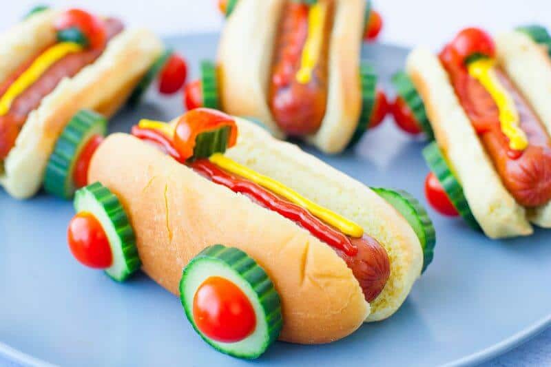 Cooking Activities for Toddlers - Race Car Hot Dogs
