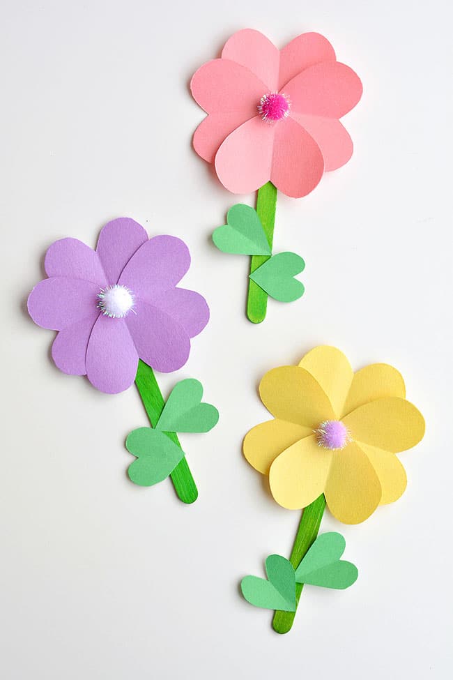 Easy Things to Make for Mother's Day - Paper Heart Flowers