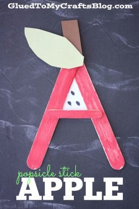 Popsicle Stick Letter Activities - A is for Apple Popsicle Stick