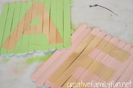 Popsicle Stick Letter Activities - Craft Stick Initial Plaque