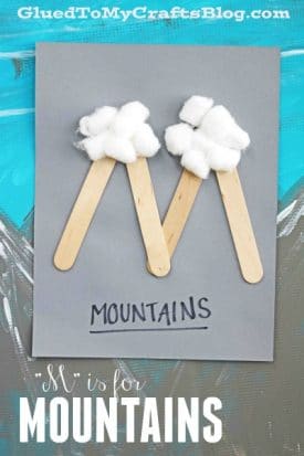 Popsicle Stick Letter Activities - M is for Mountains Popsicle Stick