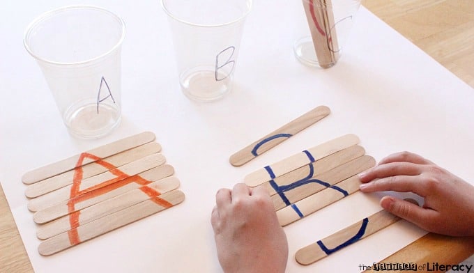 Popsicle Stick Letter Activities - ABC Popsicle Stick Puzzles