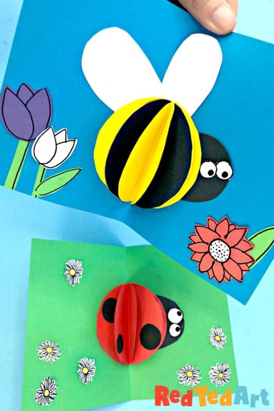 Bumble Bee Crafts for Toddlers - 3D Bumble Bee Pop Up Card