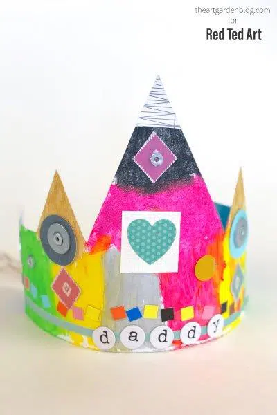 Father's Day Projects for Toddlers - Cereal Box Crown for Dad