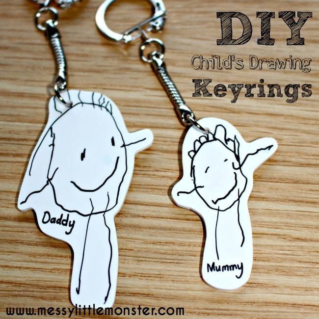 Father's Day Projects for Toddlers - DIY Child’s Drawing Keyring