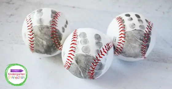 Father's Day Projects for Toddlers - Father’s Day Baseball Handprint Craft