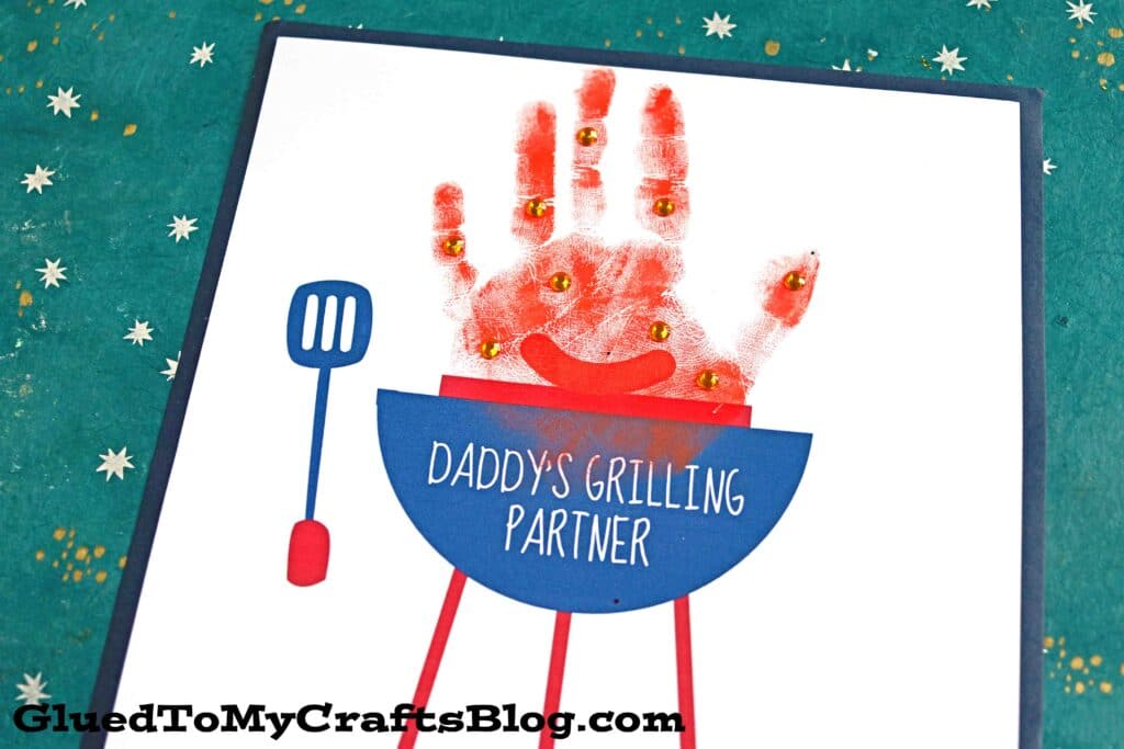 Father's Day Projects for Toddlers - Handprint Daddy’s Grilling Partner Keepsake
