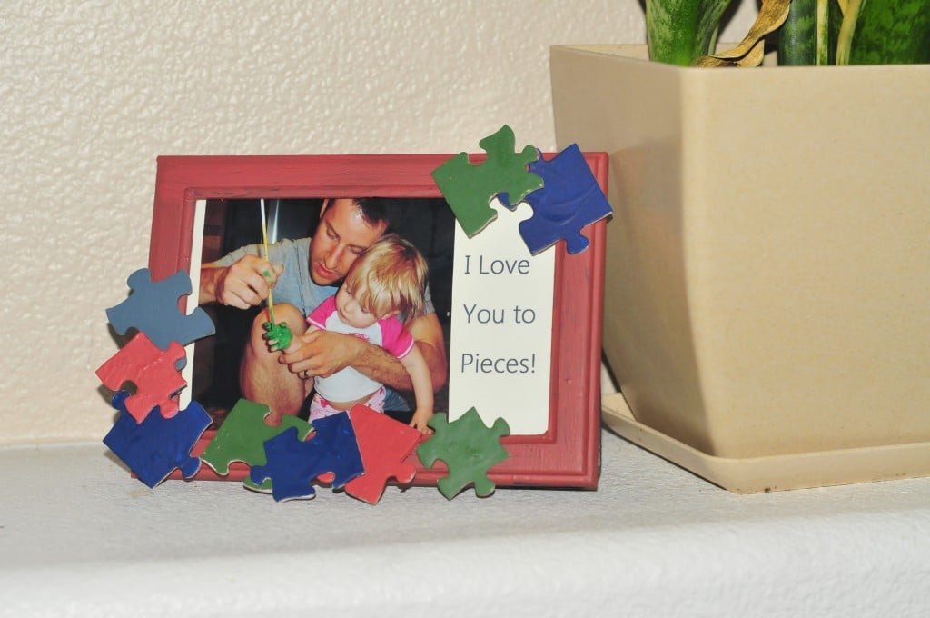 Father's Day Projects for Toddlers - Love You to Pieces Frame