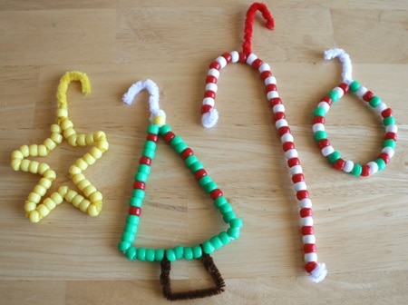 Christmas Arts and Crafts for Preschoolers - Bead Your Own Ornaments