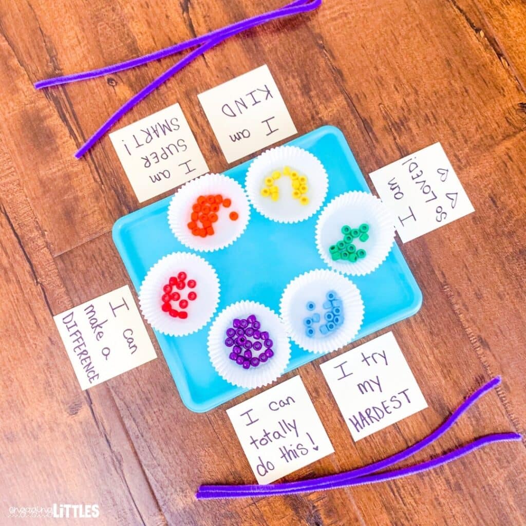 Emotion Activities for Toddlers - Affirmation Bracelets