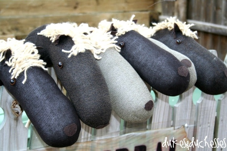 Horse Crafts for Preschoolers - DIY Upcycled Sock Stick Ponies