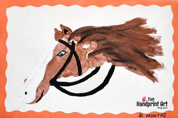 Horse Crafts for Preschoolers - Footprint Horse Craft