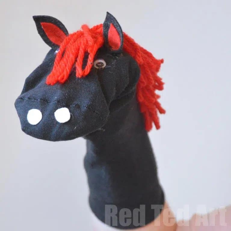 Horse Crafts for Preschoolers - No-Sew Horse Puppet