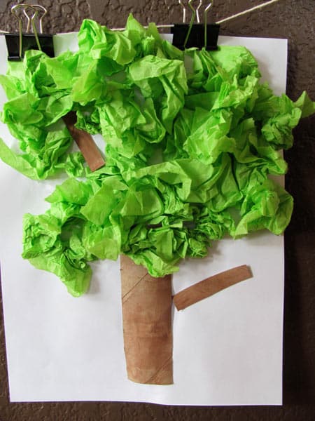 Letter T Crafts for Toddlers - Tissue Paper Trees