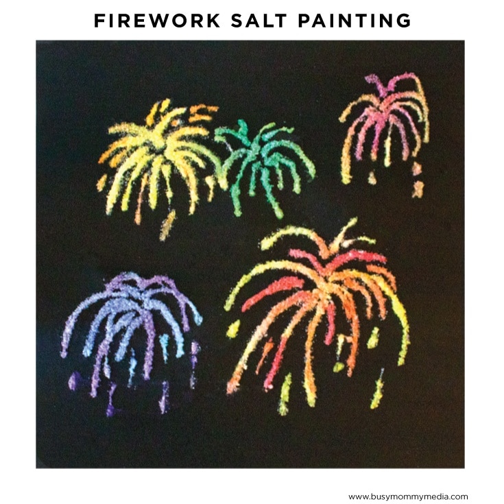 Patriotic Crafts for Preschoolers - 4th of July Firework Salt Painting