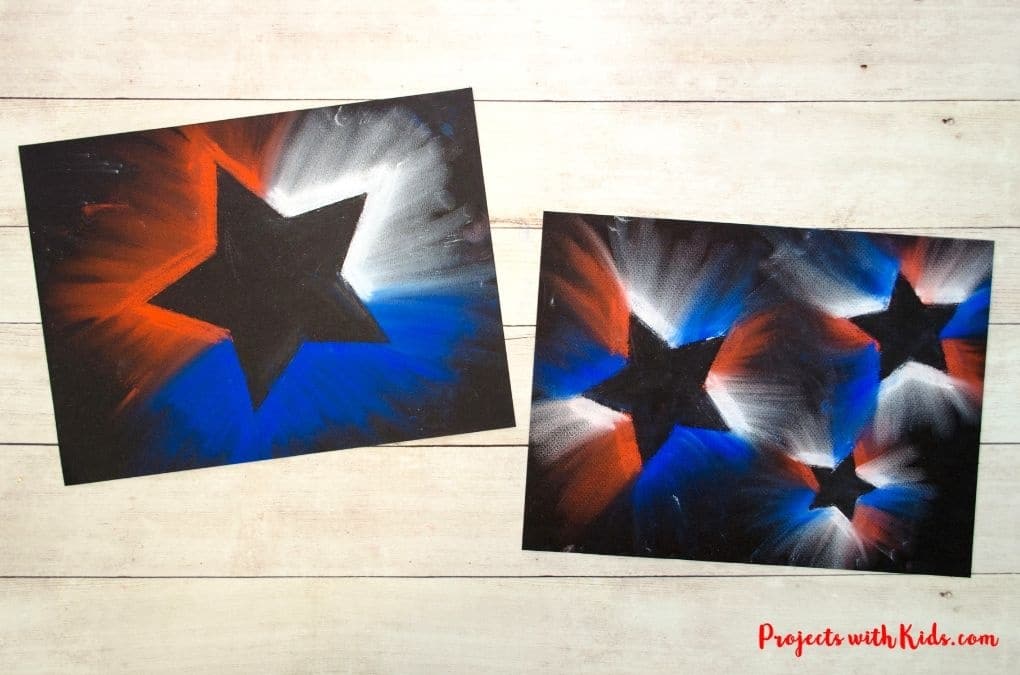 Patriotic Crafts for Preschoolers - Chalk Pastel Art