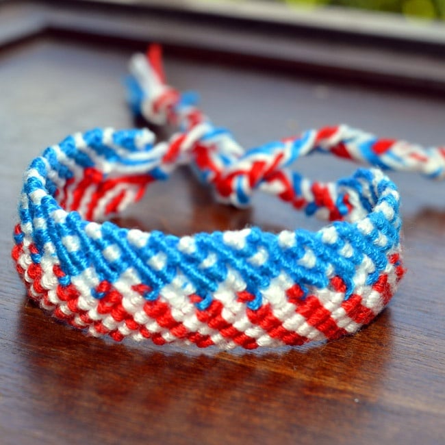 Patriotic Crafts for Preschoolers - Patriotic Friendship Bracelets