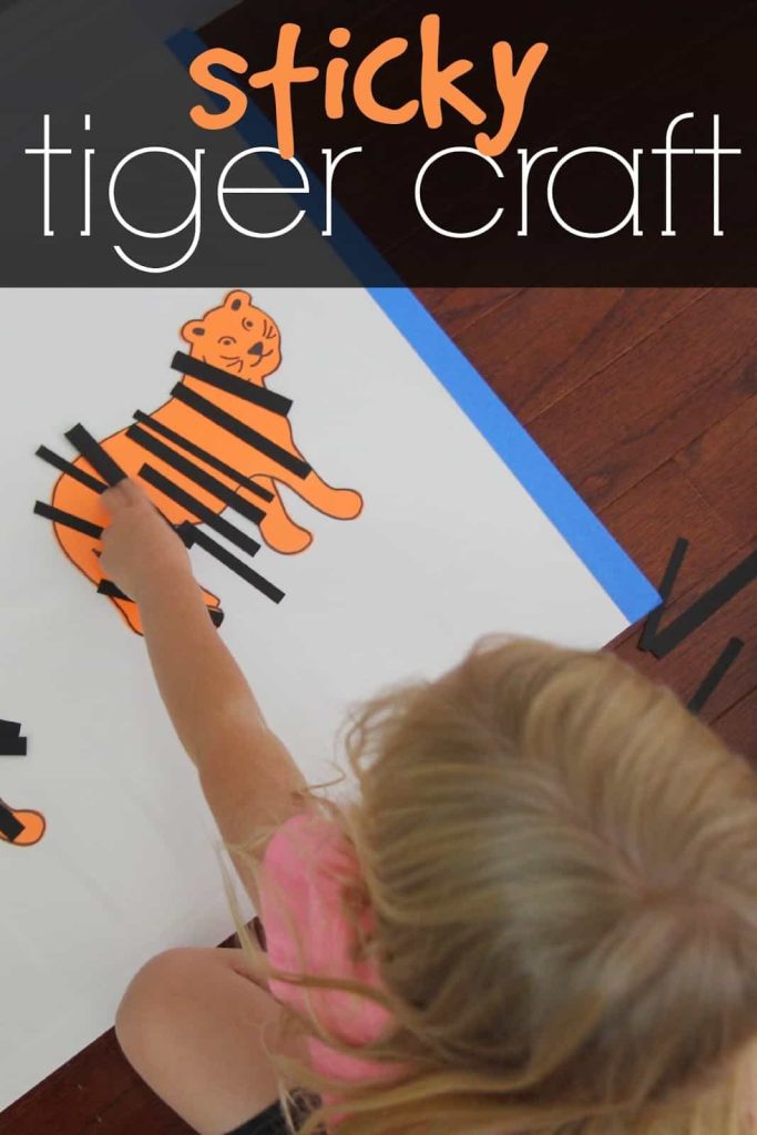 Tiger Activities for Preschoolers - Sticky Tiger Craft for Kids