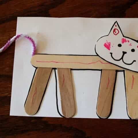 Cat Crafts for Toddlers - Cute Cat Craft for Kids - Popsicle Stick