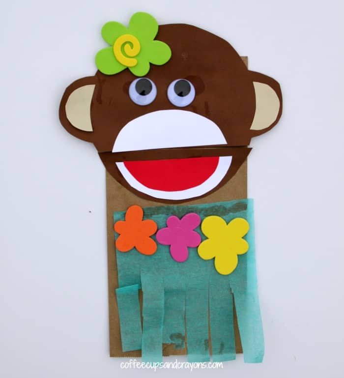 Monkey Crafts For Toddlers - Hula Monkey Puppet