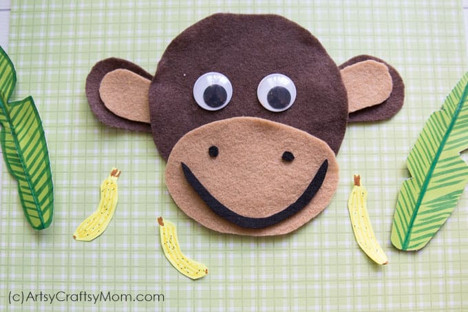 Monkey Crafts For Toddlers - M for Monkey Craft with Printable Template