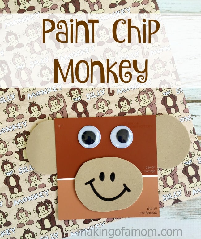 Monkey Crafts For Toddlers - Paint Chip Monkey Craft